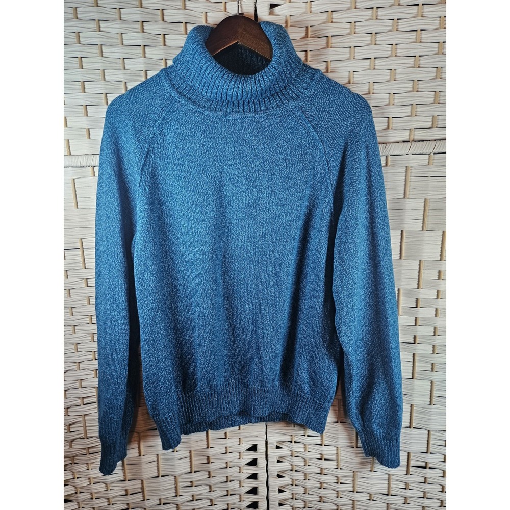 Karen Scott Womens Blue Turtle Neck Sweater Sz XL Classic Comfort Work Career